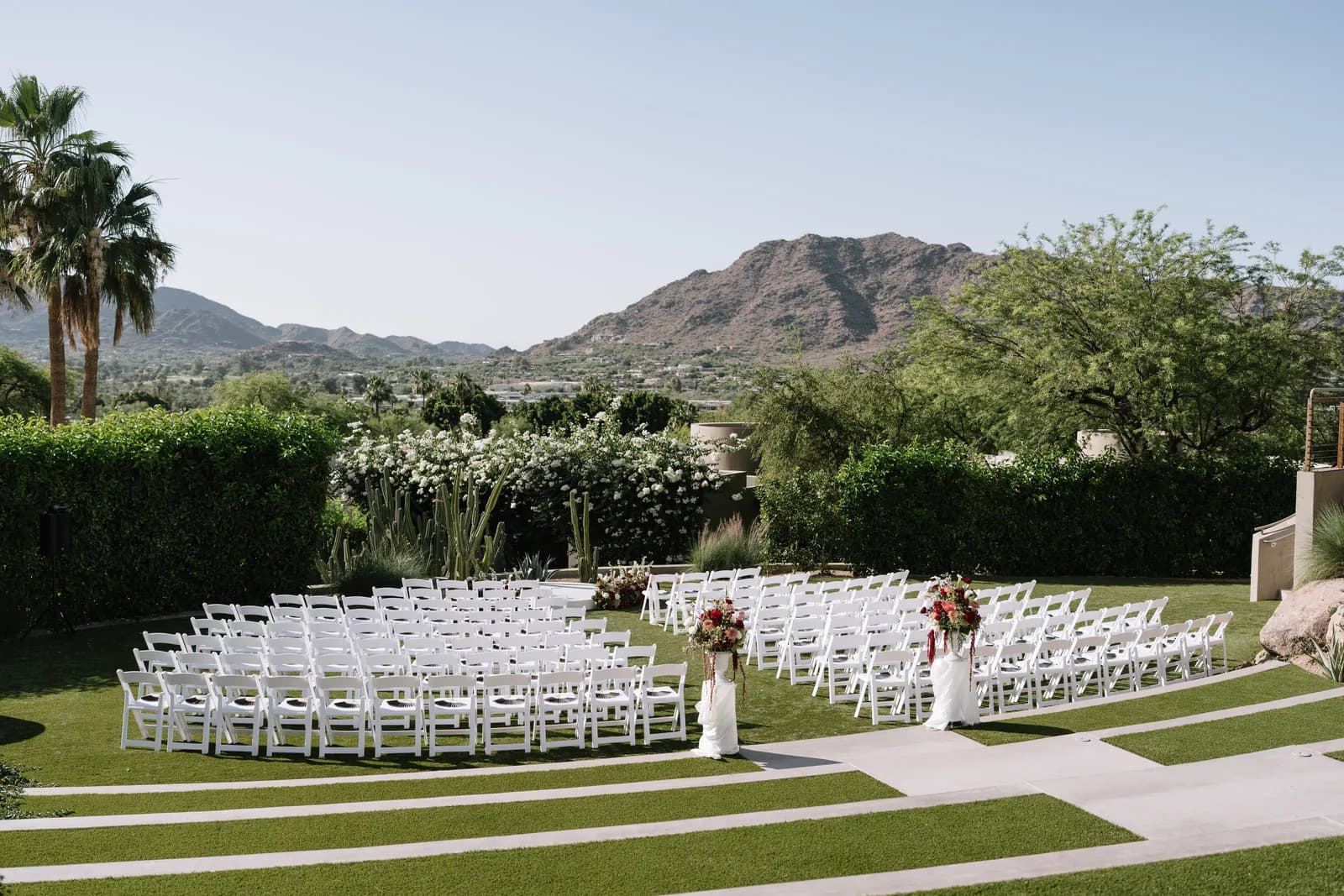 Wedding ceremony with mountain views at Sanctuary Camelback Mountain