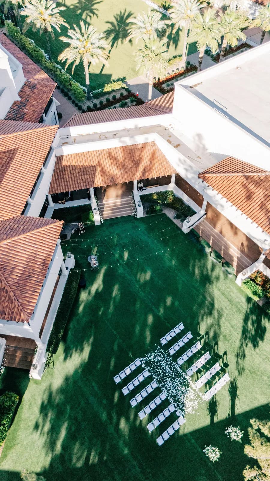Aerial view of the ceremony lawn at The Scottsdale Resort & Spa